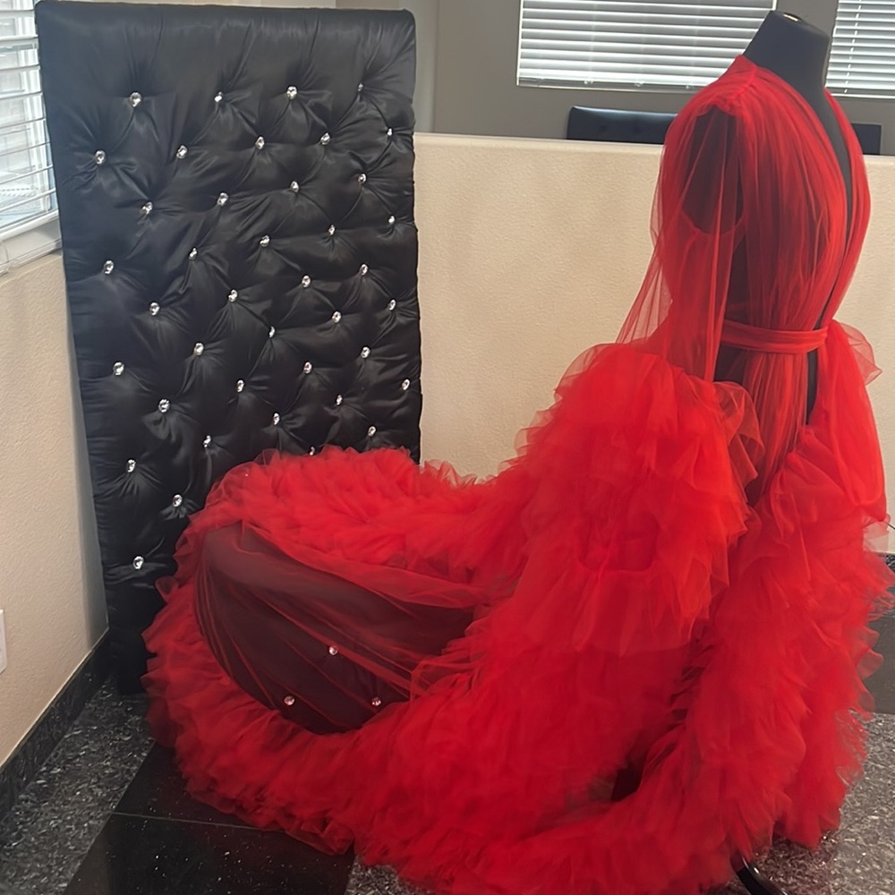 ❤️😍 RED TULLE SUGAR BABY ROBE 😍❤️